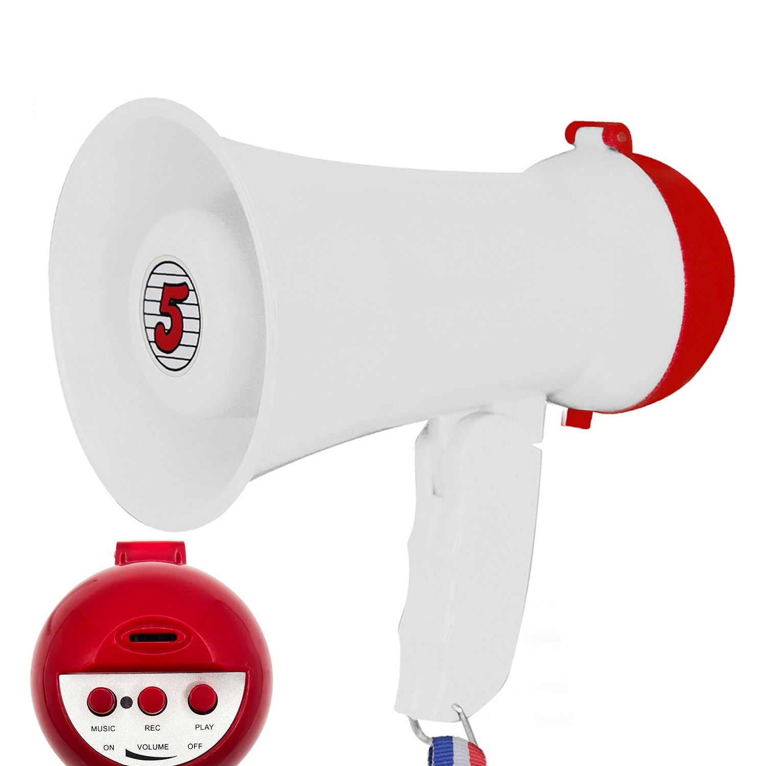 5Core Megaphone 15W Bull Horn Kids PA Speaker w 400 Yards Range Siren Lightweight Loud Mini Megafono