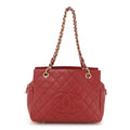 Caviar Quilted Petit Timeless Shopping Tote PTT Red