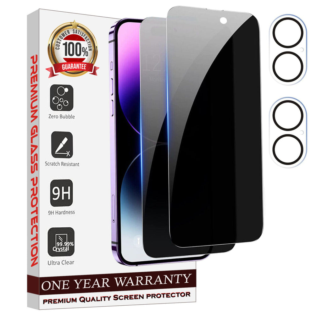 Entronix Anti-Spy Privacy Screen Protector & Camera Lens Protector Compatible with iPhone 16 - 4-Piece Combo