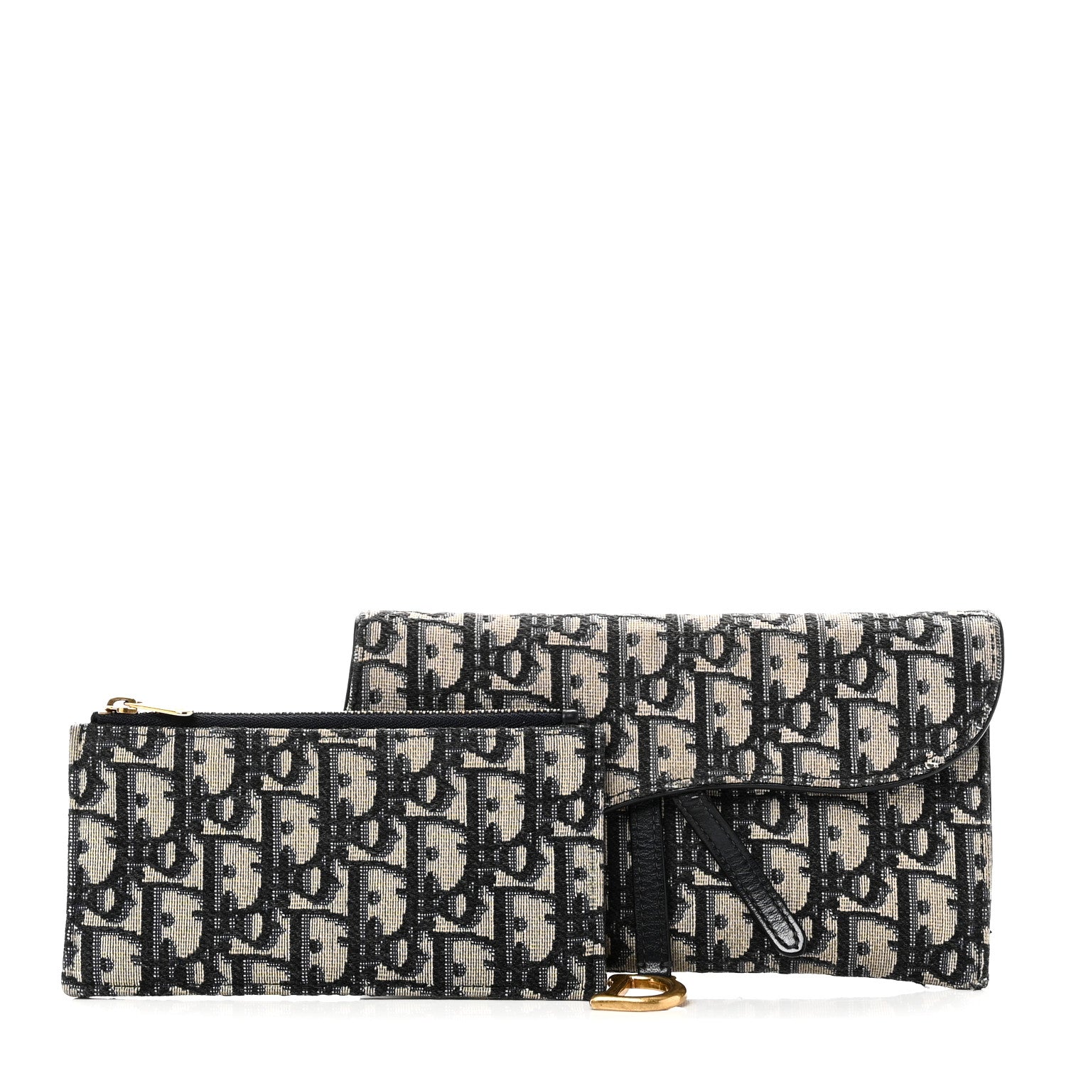 Oblique Saddle Chain Long Wallet Blue