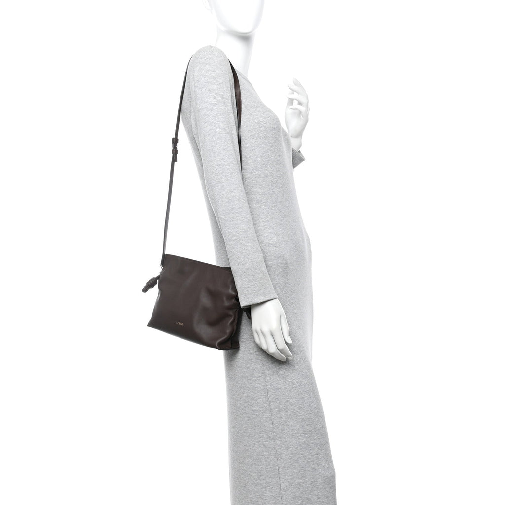 Calfskin Mini Flamenco Knot Clutch Chocolate