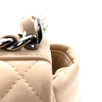 Goatskin Quilted Medium Chanel 19 Flap Beige