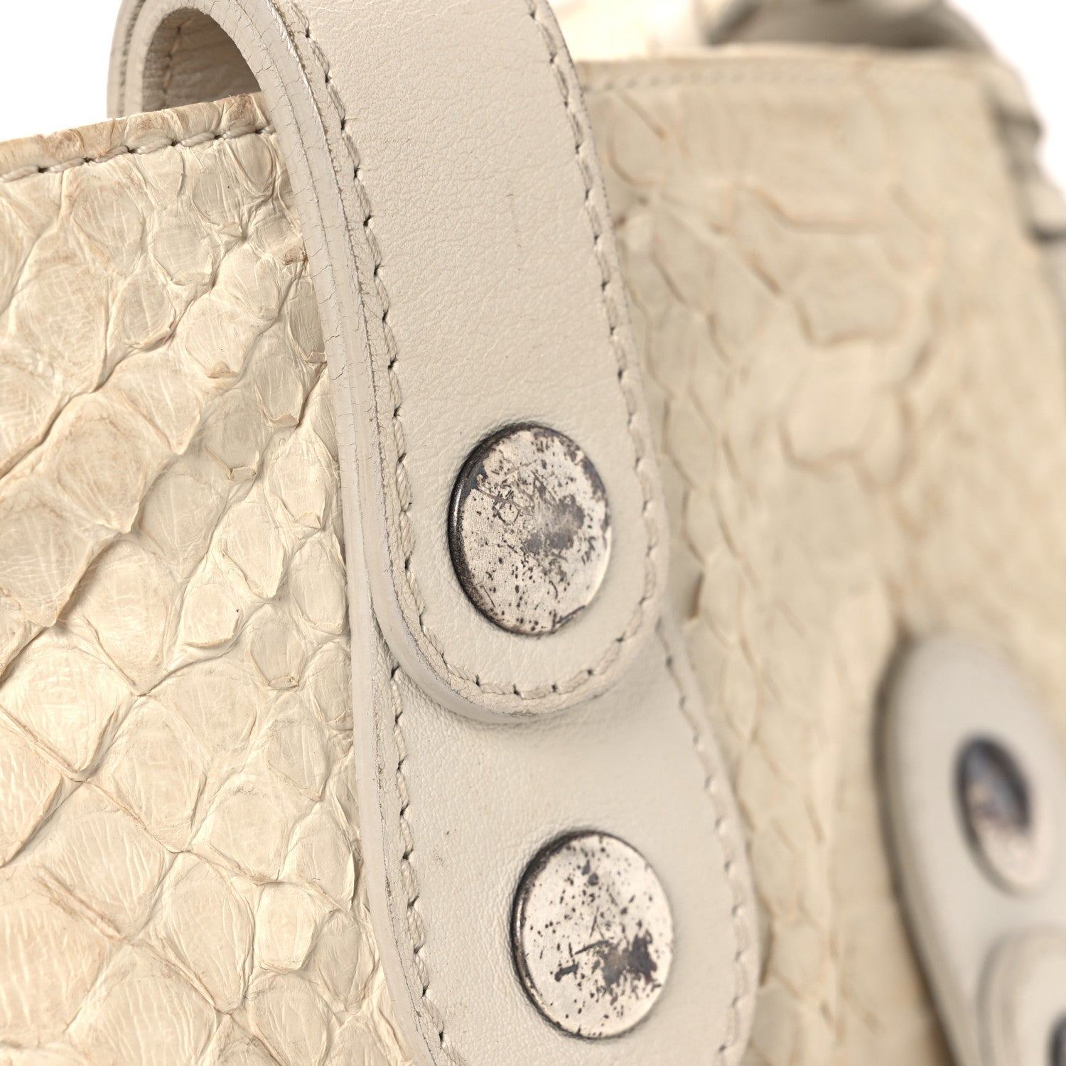 Snakeskin Silverado Mini Bag Ivory