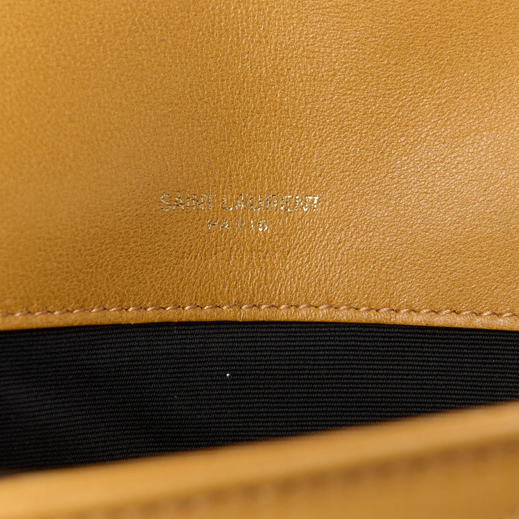 Lambskin Chevron Quilted Small Loulou Bag Sunflower