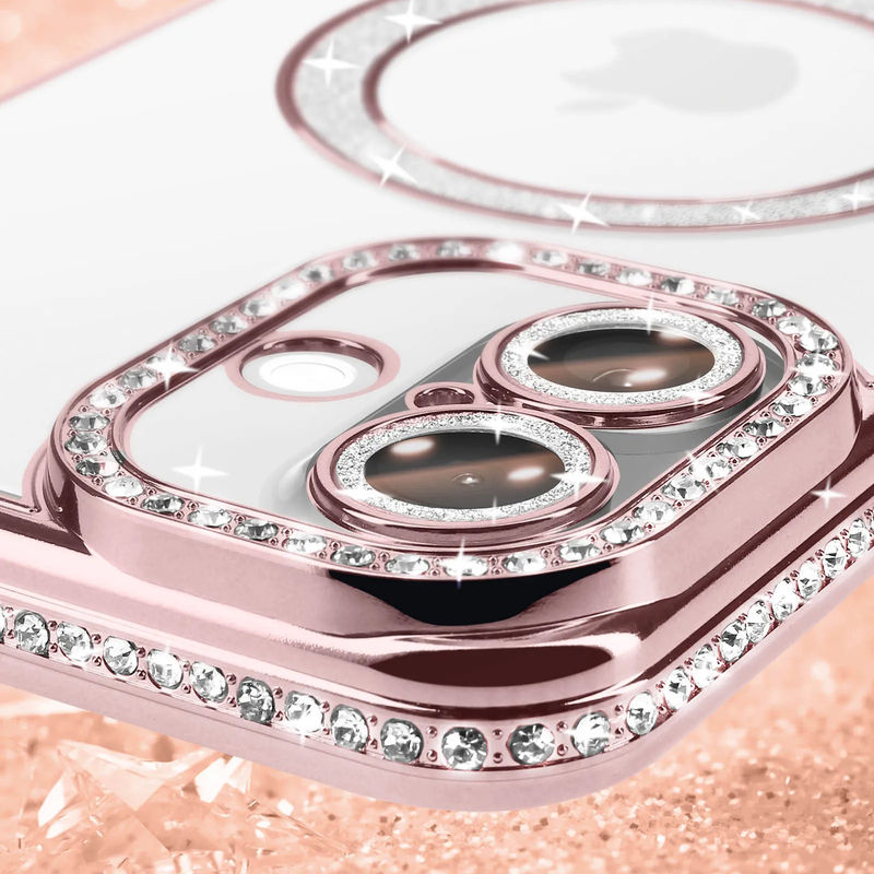Entronix [Magnetic] Case Compatible with iPhone 17 - [Clear Back] Luxury Diamonds