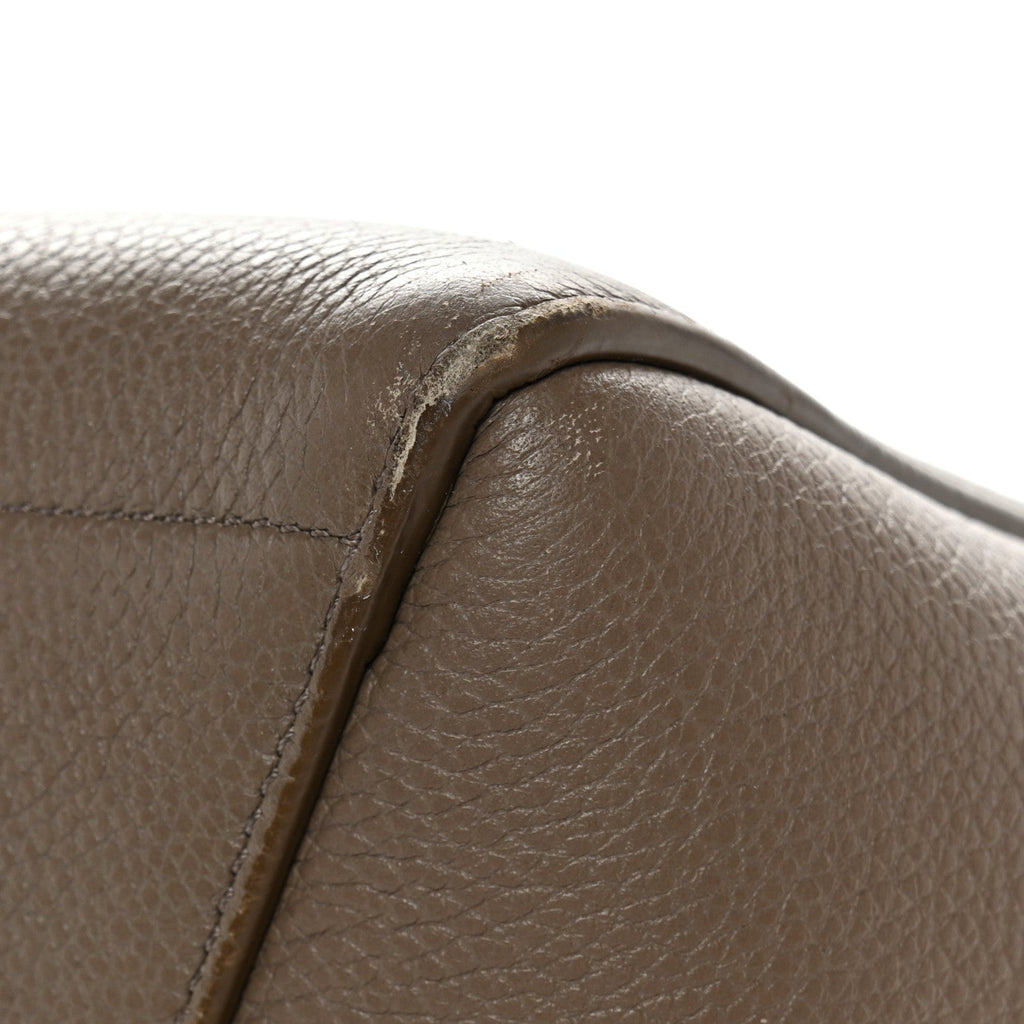Soft Grained Calfskin Sangle Bucket Bag Taupe