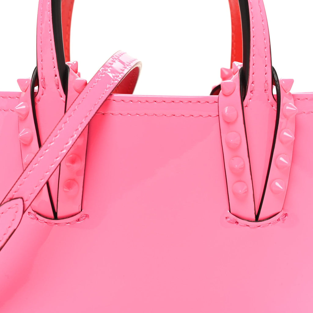 Patent Calfskin Spikes Mini East West Cabata Tote Poupidou