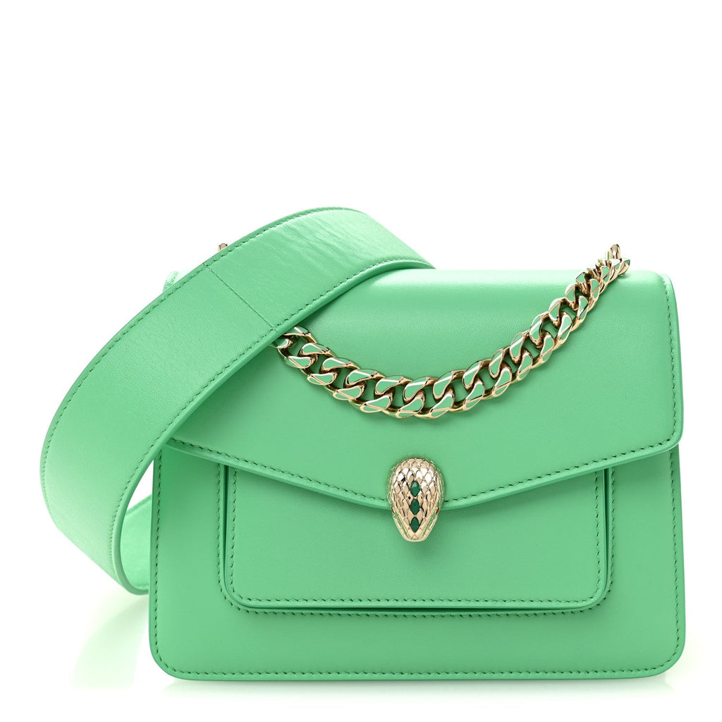 Calfskin Serpenti Forever Maxi Chain Crossbody Bag Green