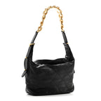 Calfskin Quilted Daily Hobo Black