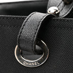 Coated Canvas Quilted Large Paris Biarritz Tote Black