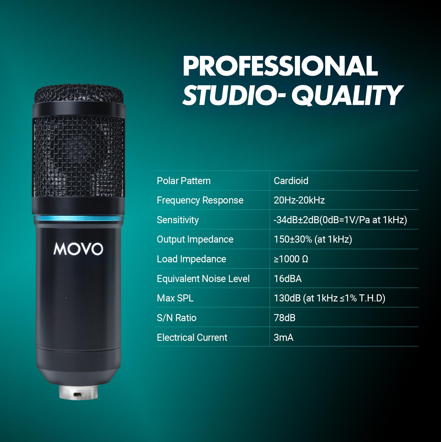 Movo PodPak Podcast Equipment Bundle with Microphone, Boom Arm, and Pop Filter