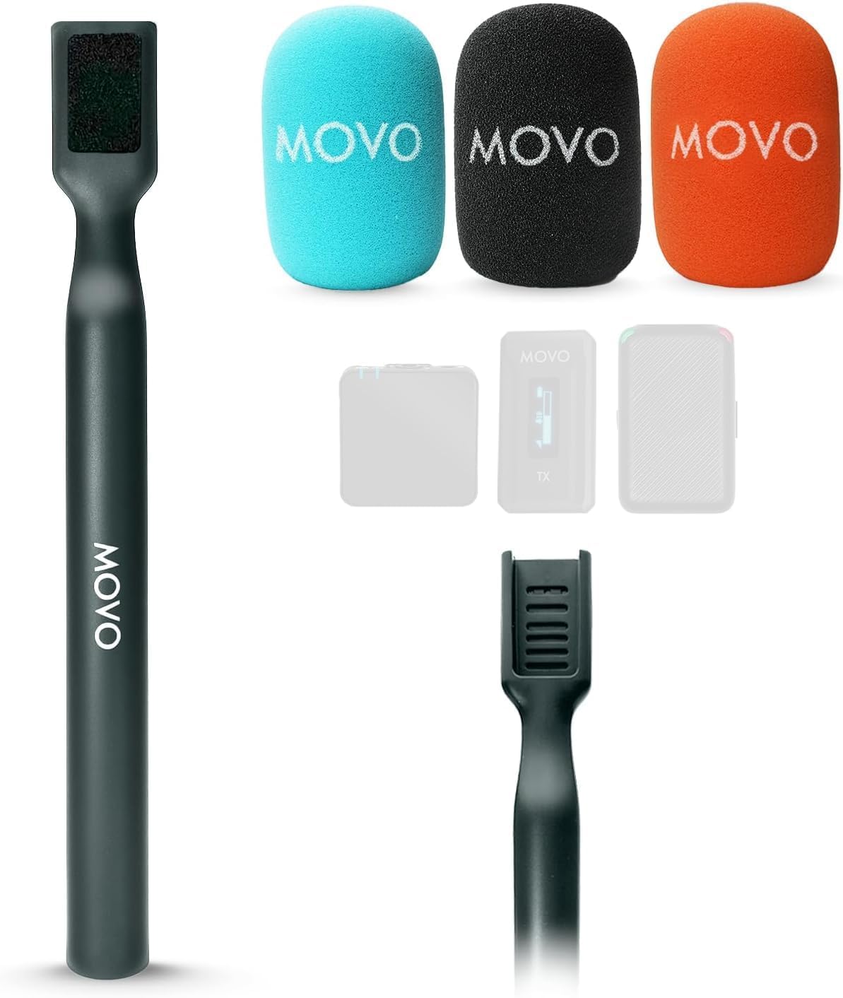 Movo WMX-HM Handheld Interview Mic Handle for Wireless Microphone Transmitters