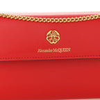Calfskin Wallet on Chain Red