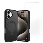 Entronix Bundle Compatible with iPhone 17 - [Magnetic] Translucent Matte Gripstand Case & 1 Clear Screen Protector