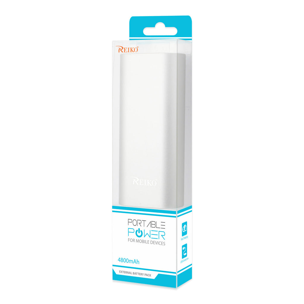 Reiko 2A5V 4800Mah Universal Power Bank With Micro Cable In Silver