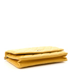 Lambskin Quilted Wallet On Chain WOC Yellow