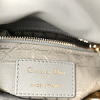 Lambskin Cannage Mini Lady Dior Gray Opaline