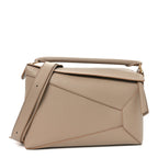 Calfskin Large Puzzle Edge Bag Sand