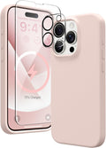 Entronix Bundle Compatible with iPhone 14 Pro - Liquid Silicone Case, 1 Clear Screen Protector & 1 Camera Lens Protector
