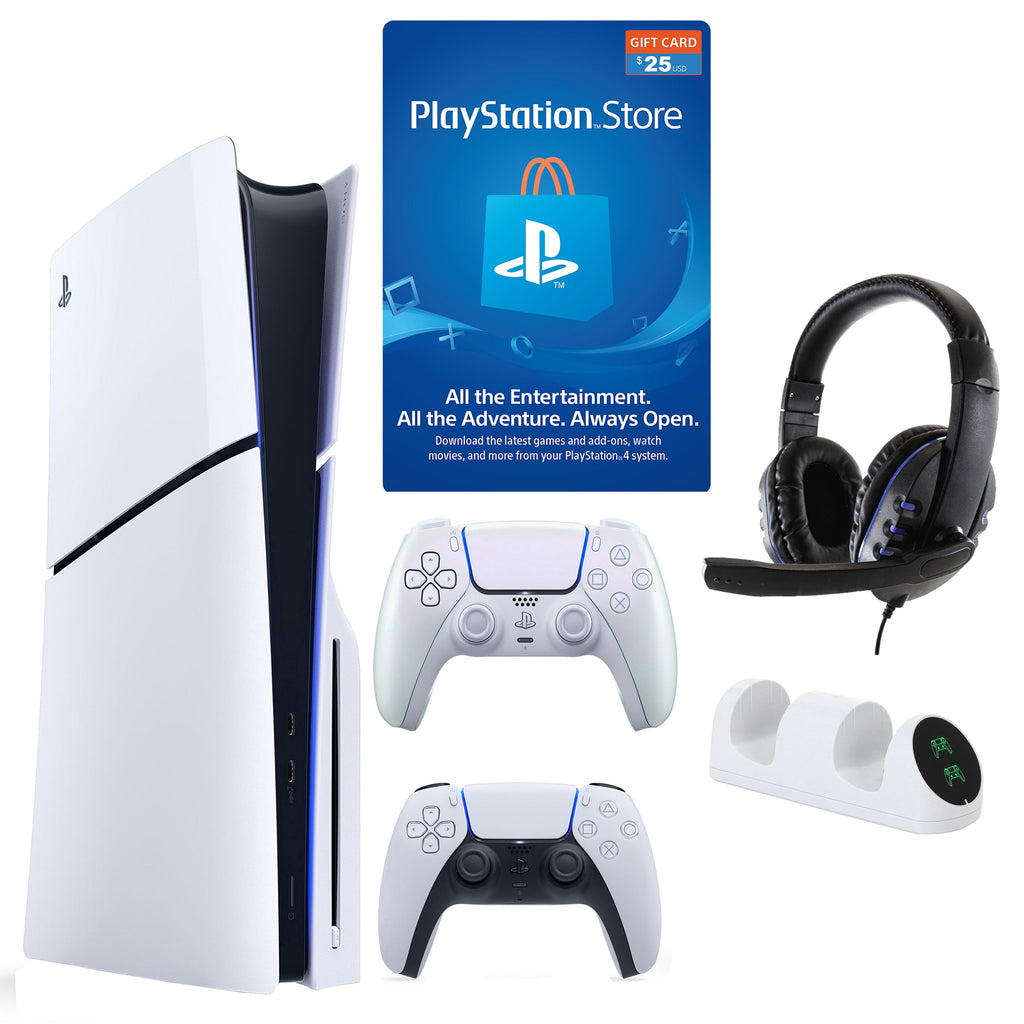 PS5 Slim with $25 PSN, Extra Controller & Accessories