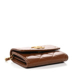 Lambskin Quilted Studded CC Clutch With Chain Brown