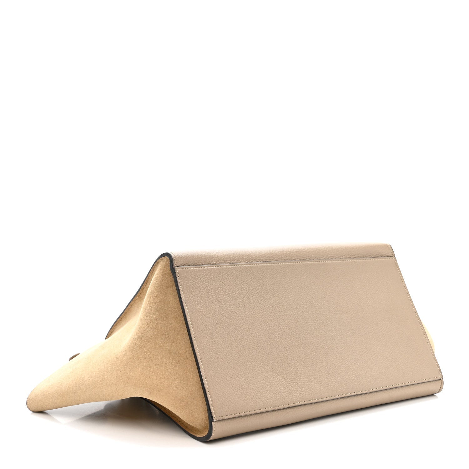 Drummed Calfskin Suede Medium Trapeze Dune