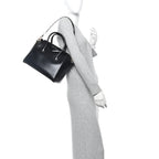 Shiny Lord Calfskin Small Antigona Black