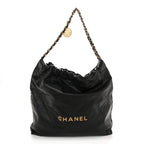 Shiny Calfskin Quilted Chanel 22 Black