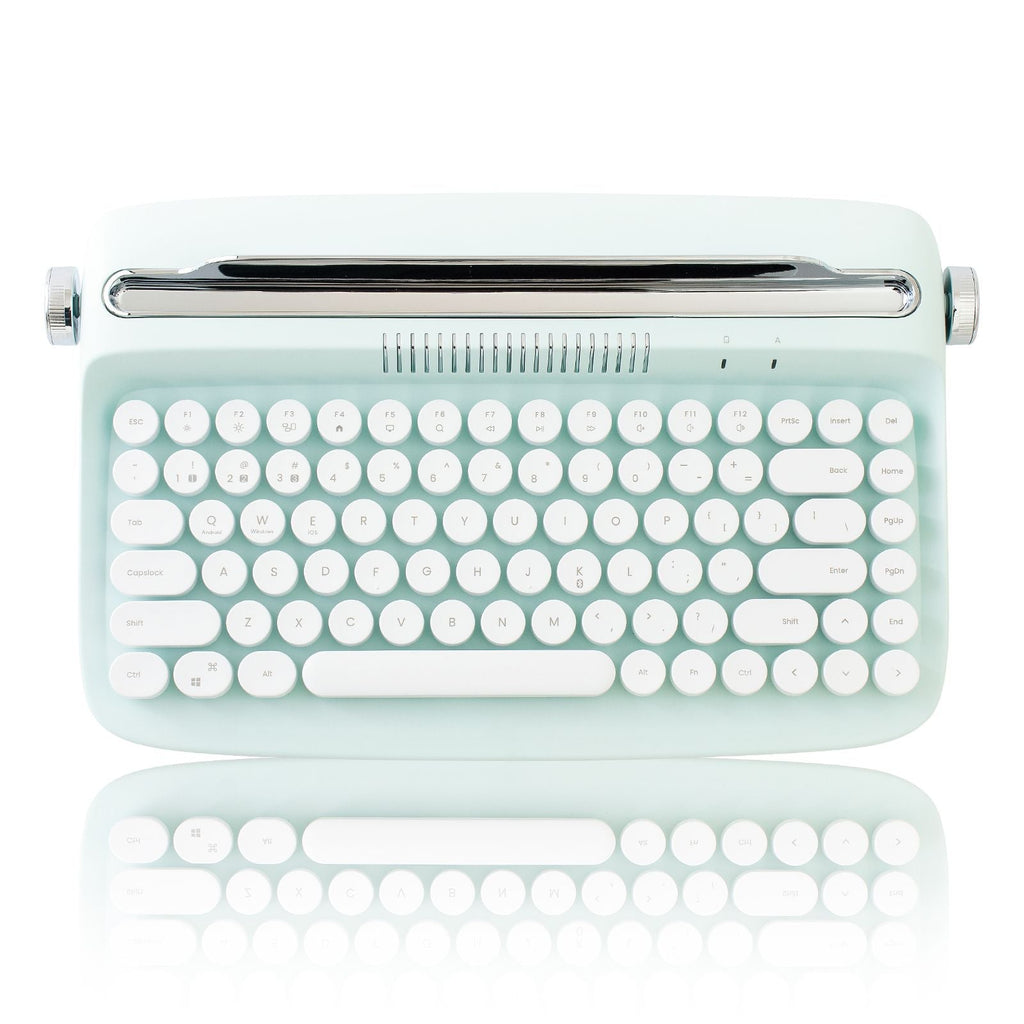 ACTTO B303 Wireless Keyboard, Retro Bluetooth Aesthetic Typewriter Style Keyboard with Integrated Stand for Multi-Device