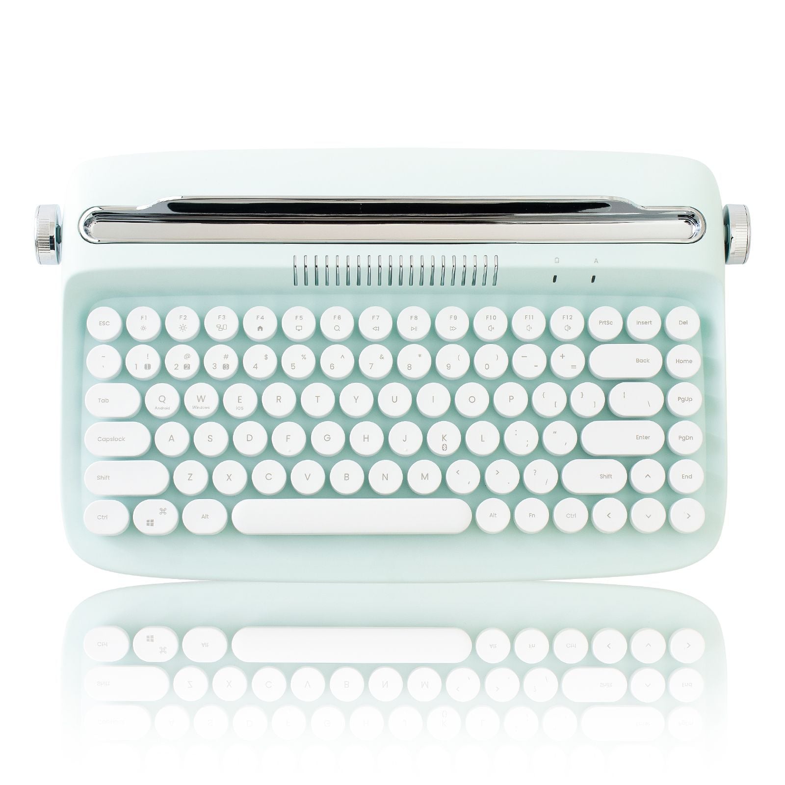 ACTTO B303 Wireless Keyboard, Retro Bluetooth Aesthetic Typewriter Style Keyboard with Integrated Stand for Multi-Device