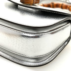 Boarded Dyana Lux Calfskin Mini Bamboo 1947 Top Handle Bag Silver