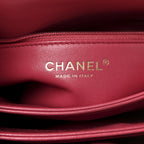Lambskin Quilted Small Trendy CC Flap Dual Handle Bag Dark Pink