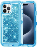 Entronix Case Compatible with iPhone 15 Pro - Liquid Glitter Triple-Layer Heavy Duty Protection
