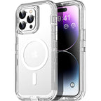 Entronix [Magnetic] Case Compatible with iPhone 15 Pro - [Clear] Triple-Layer Heavy Duty Protection