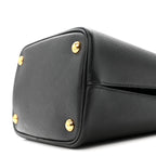 Saffiano Cuir Medium Panier Bucket Bag Black Fuoco