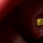 Caviar Quilted Jumbo Single Flap Dark Red