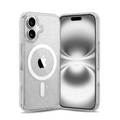 Entronix [Magnetic] Case Compatible with iPhone 17 - [Hard Back] Glitter Clear