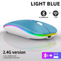 Rechargeable Bluetooth Wireless Mouse with 2.4GHz USB RGB 1600DPI Mouse for Computer Laptop Tablet PC Macbook Gaming Mouse Gamer