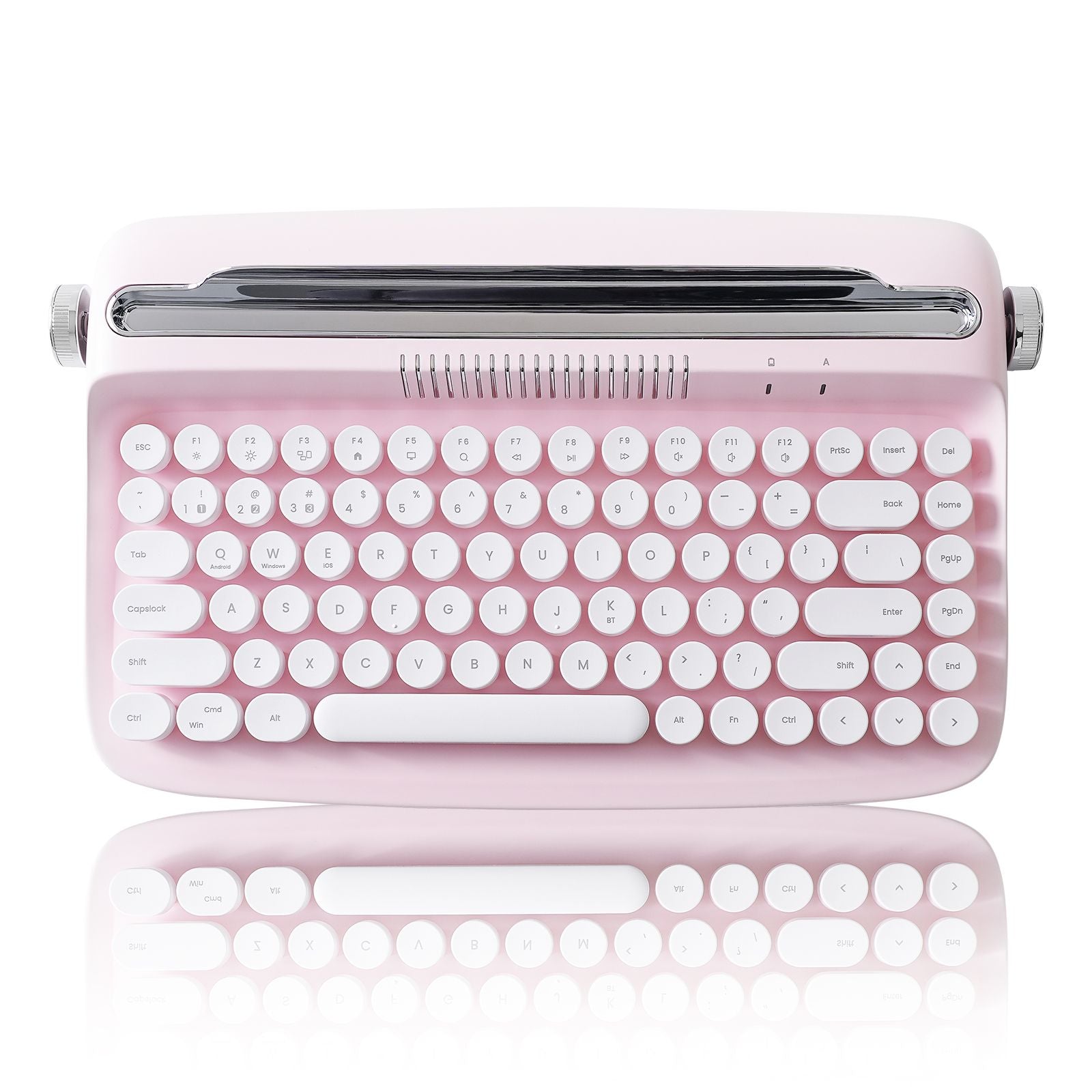 ACTTO B303 Wireless Keyboard, Retro Bluetooth Aesthetic Typewriter Style Keyboard with Integrated Stand for Multi-Device