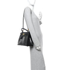 Shiny Alligator Kelly Sellier 32 Black