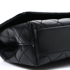 Caviar Quilted Maxi East West Coco Handle Flap Black