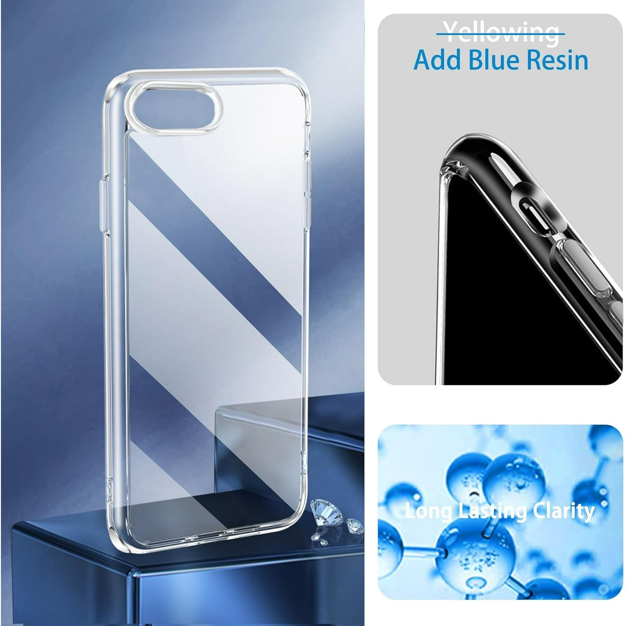 Entronix Case Compatible with iPhone 8/7/SE - [Hard Back] Thick Clear