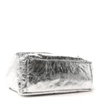 Metallized Arena Calfskin Medium Monaco Chain Shoulder Bag Silver