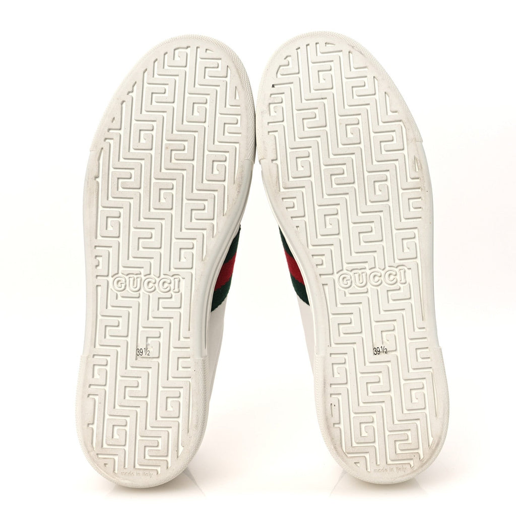 Ultralight Plume Calfskin Web Womens Ace Platform Sneakers 39.5 White