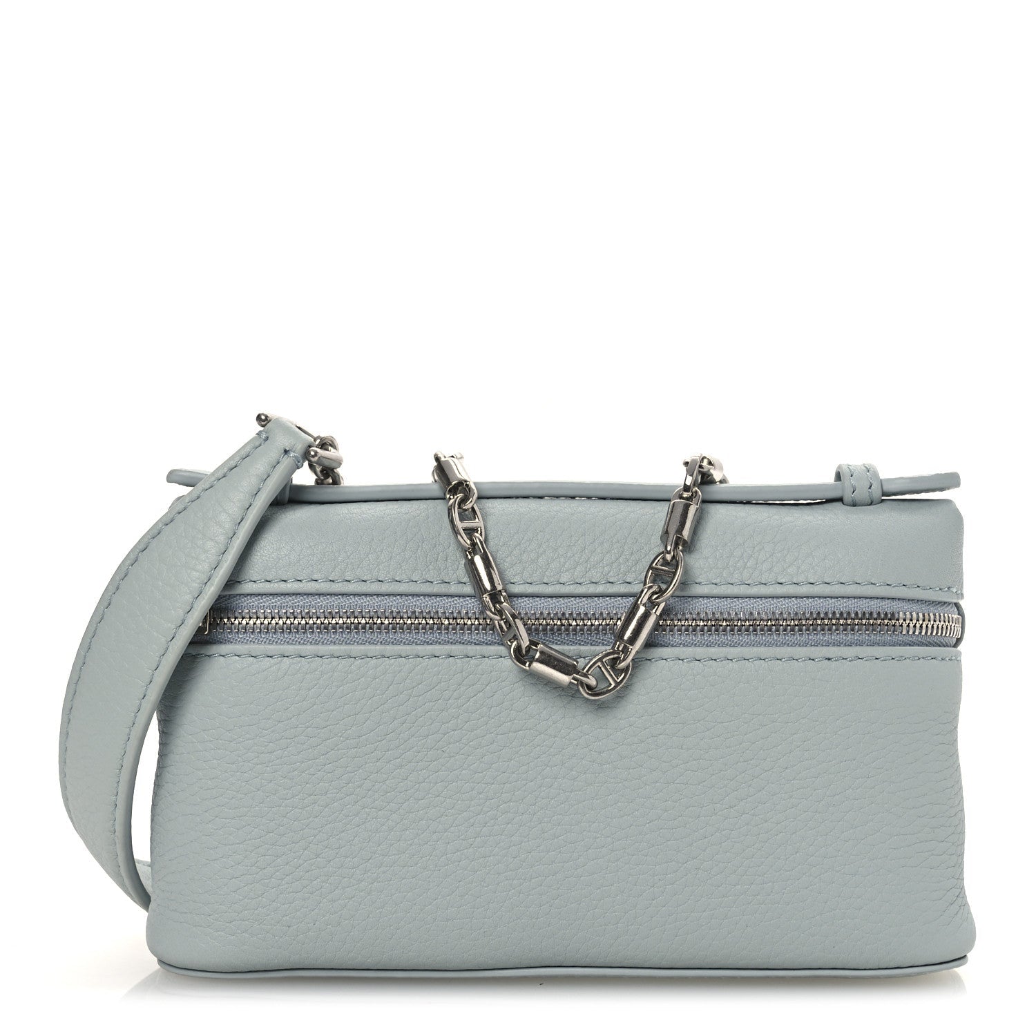 Grained Calfskin Extra Pocket Mini Pouch Minty Breeze