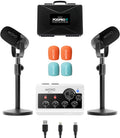 Movo PodPro-T Portable Podcasting Bundle for 2 for Smartphones and Computers