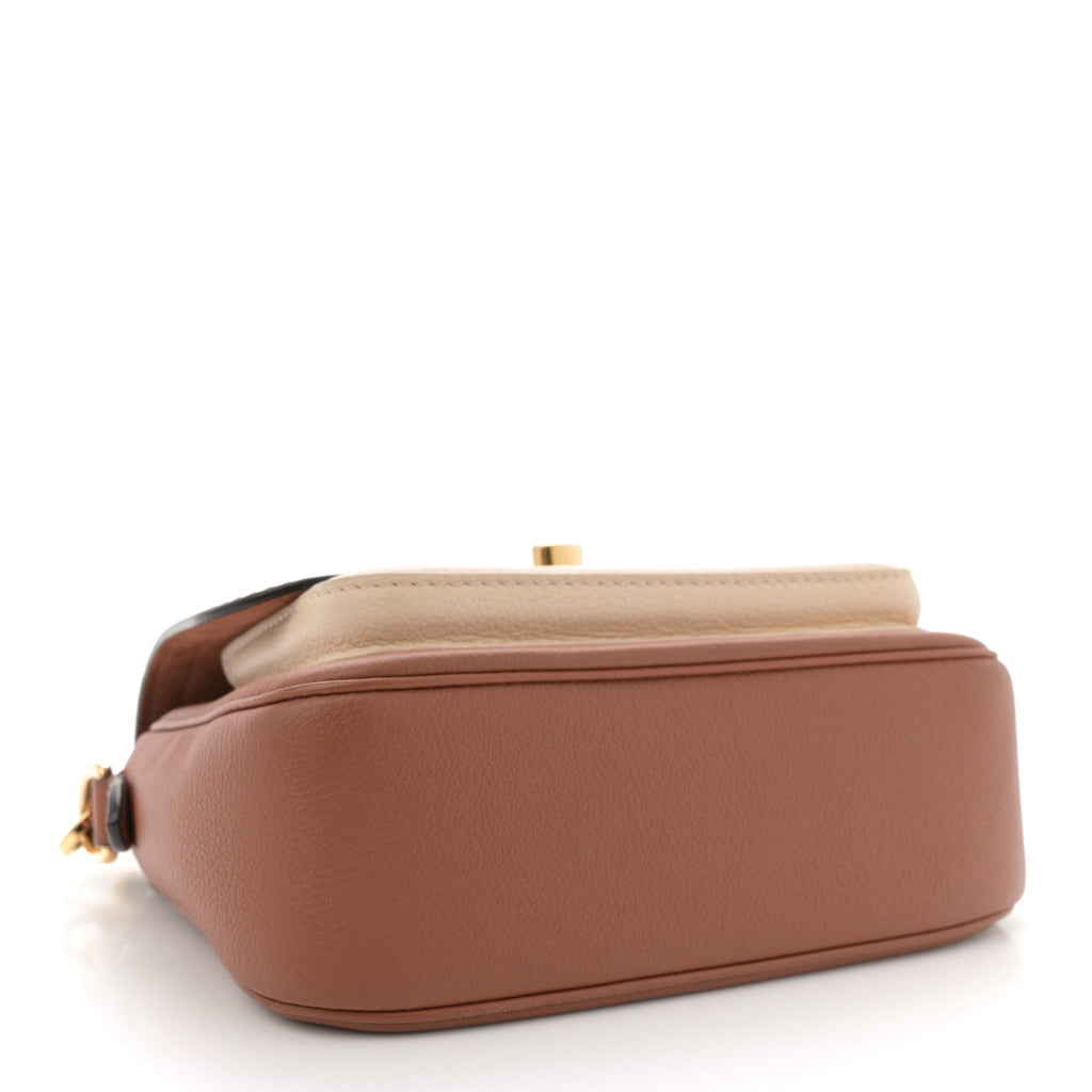 Grained Calfskin Lockme Tender Chataigne Brown