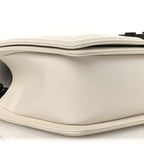 Calfskin Quilted Medium Boy Flap White