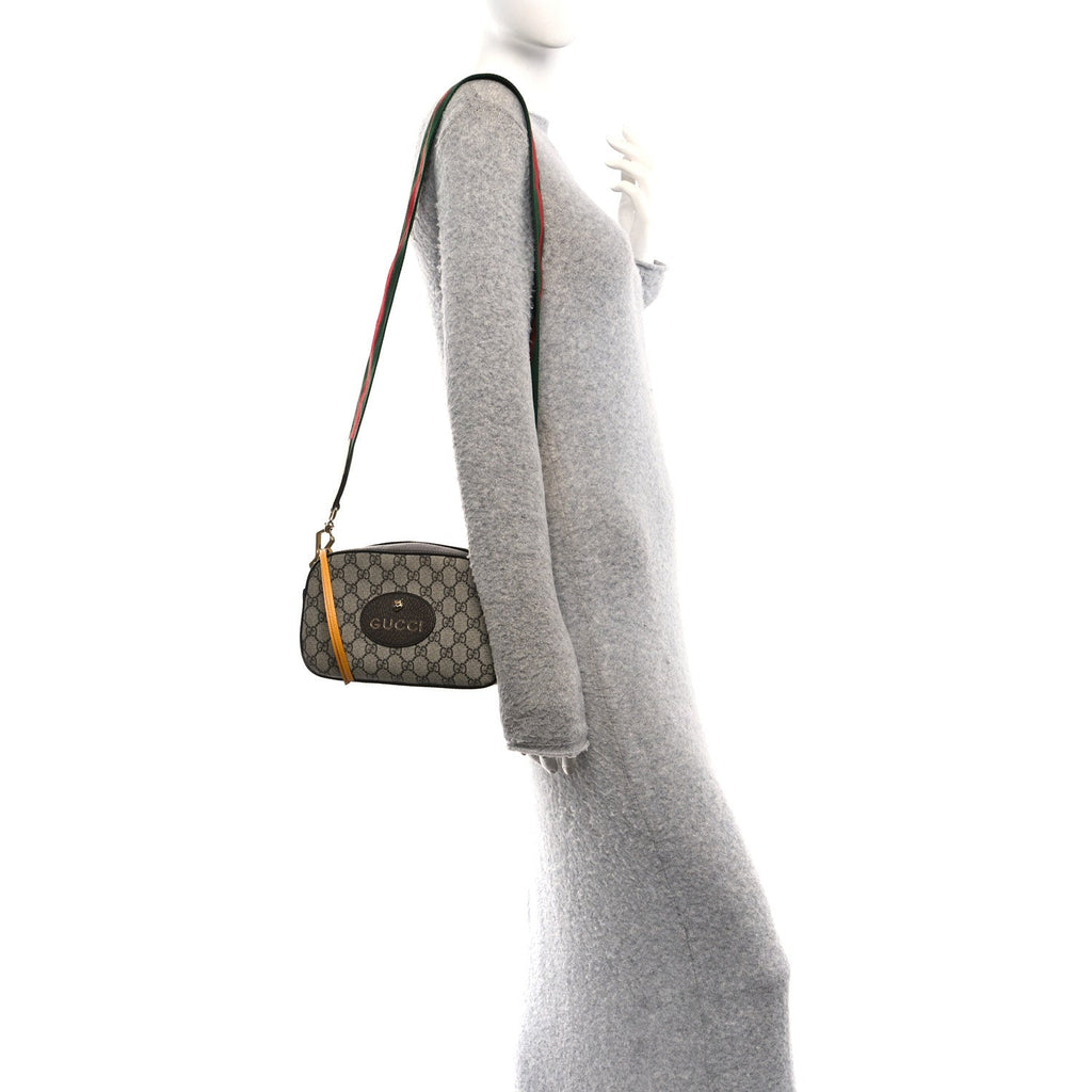 GG Supreme Monogram Web Neo Vintage Shoulder Bag Beige New Acero Crop