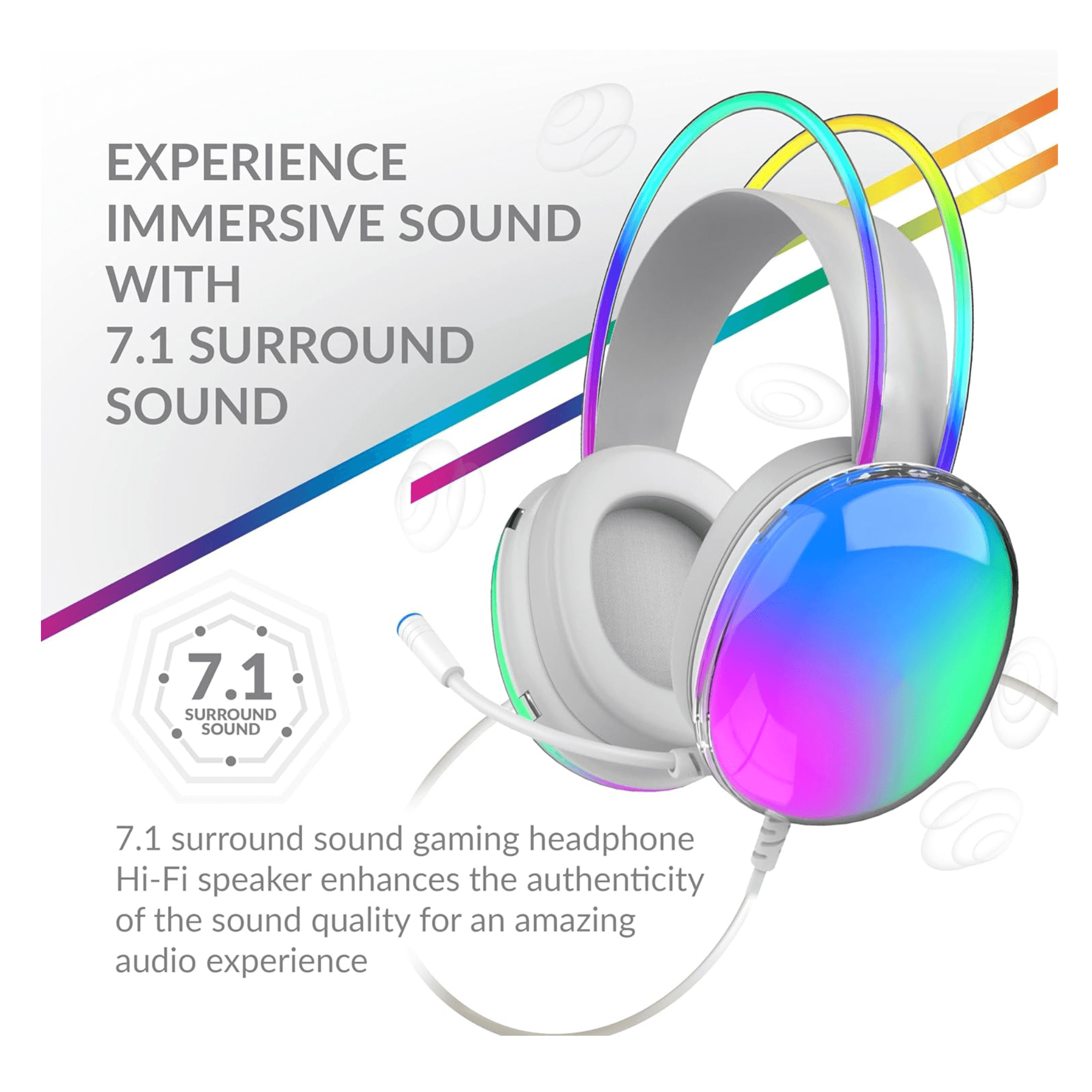 Pro-Wired Gaming Headset with Lights & Surround Sound